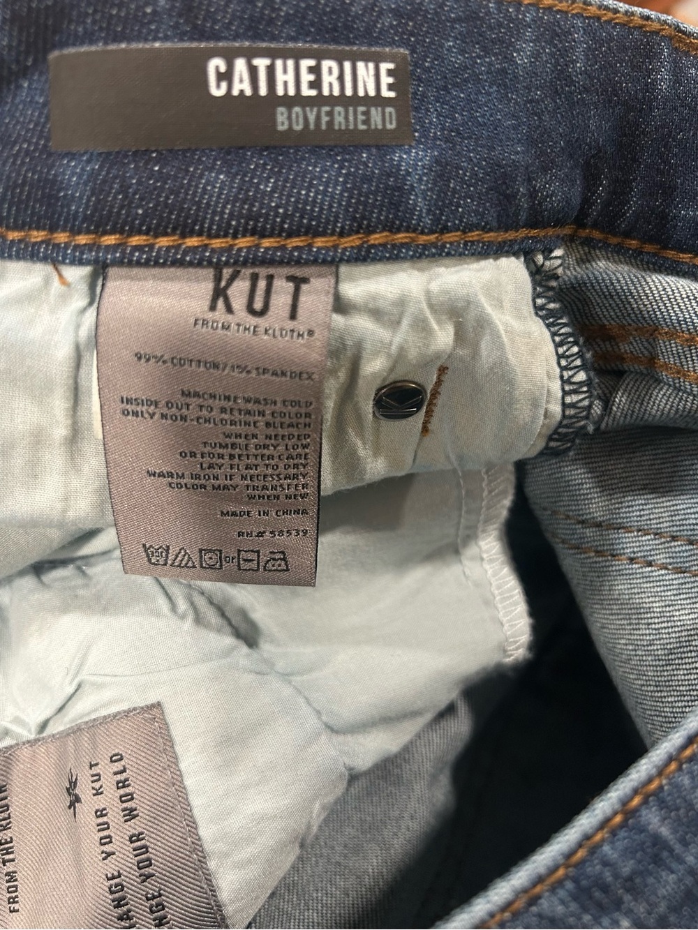 Kut from the Kloth Women’s Catherine Boyfriend Jeans Sz 8 Relaxed Fit Cuffed Hem - Picture 2 of 11